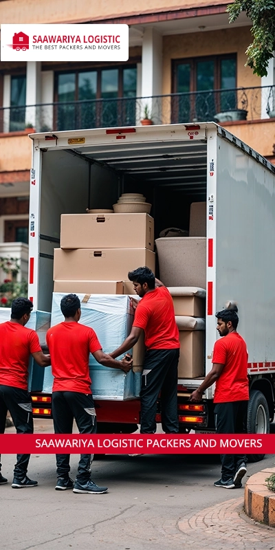 Tata truck being loaded with packed goods